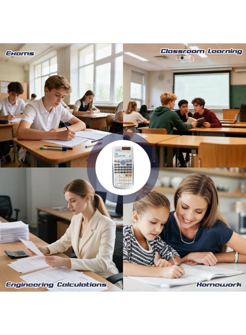 Adando Scientific Calculator with Large Screen 417 Functions Comprehensive Math Tool Perfect for High School College Students Calculus Algebra Geometry and Advanced Math Essential Study Supply (Silver) - Image 5